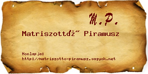Matriszottó Piramusz névjegykártya